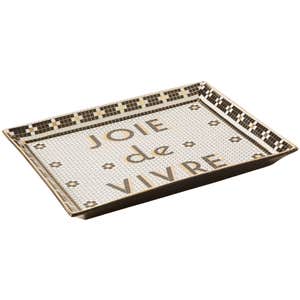 By Anthropologie Bistro Tile Stoneware Tray