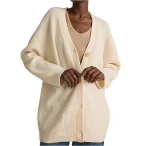 Mongolian Cashmere Oversized Boyfriend Cardigan Sweater