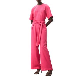 MANGO Straight-Fit Short-Sleeved Jumpsuit With Belt
