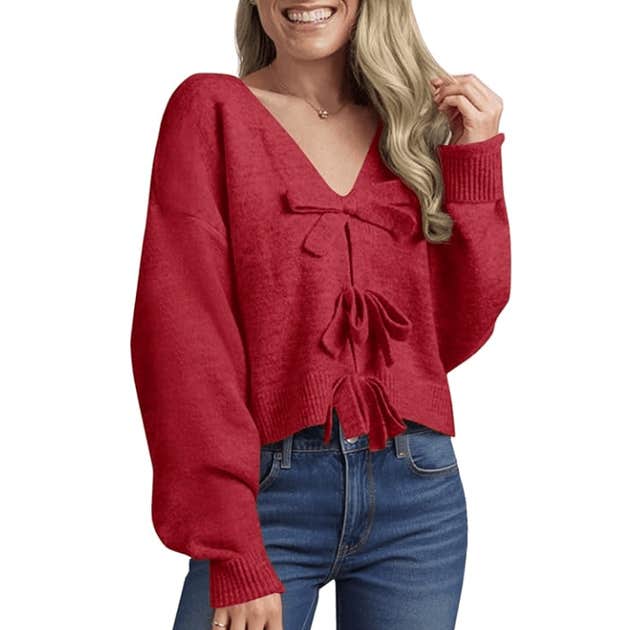 amazon, Saodimallsu Bow Detail Sweater