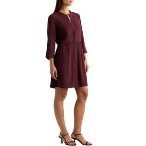 Quince; Fluid Crepe Shirt Dress