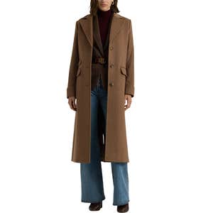 Nordstrom; Lauren Ralph Lauren Longline Wool Blend Reefer Coat