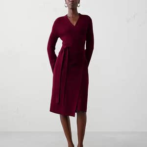 Banana Republic Factory Wrap Knee Length Sweater Dress