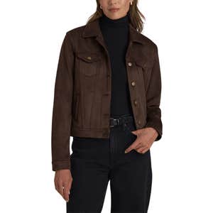 True Touch Suede Trucker Jacket for Tall Women