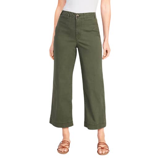 oldnavy, Old Navy High-Waisted Wide-Leg Cropped Chino Pants