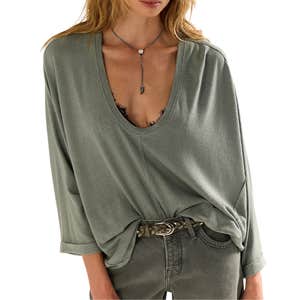 free people, Free People We The Free Like No Other Silk Long Sleeve Tee