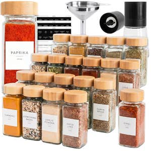 amazon, SAVVY & SORTED Glass Spice Jars with Label