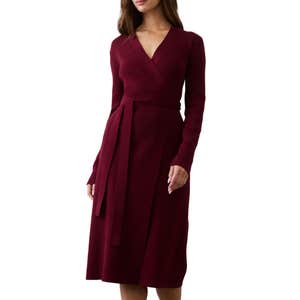 banana republic factory, Banana Republic Factory Ribbed Wrap Sweater Midi Dress