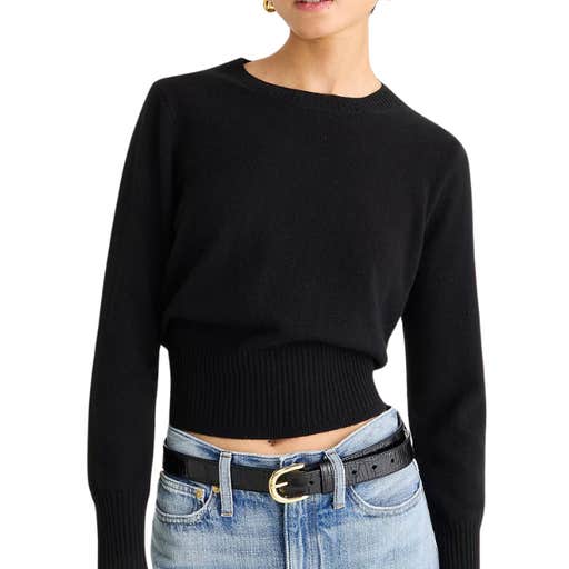 jcrew, J.Crew Cashmere Shrunken Crewneck Sweater