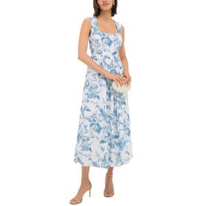 Hyacinth House Dusty Blue Floral Maizie Maxi Dress
