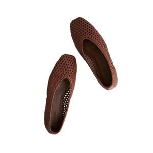 The Mylie Ballet Flat in Handwoven Leather