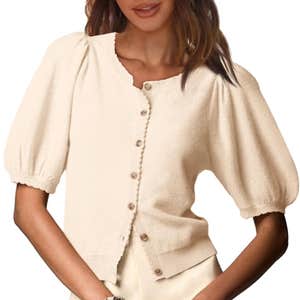 Saodimallsu Puff Short Sleeve Cardigan