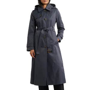 nordstrom, London Fog Hooded Single Breasted Maxi Trench Coat