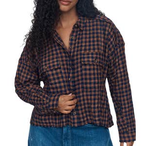 Pilcro Cropped Plaid Shirt