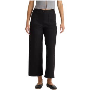 Quince Ultra-Stretch Ponte Cropped Wide Leg Pants