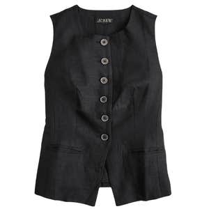 J.Crew Cutaway Vest Top In Linen