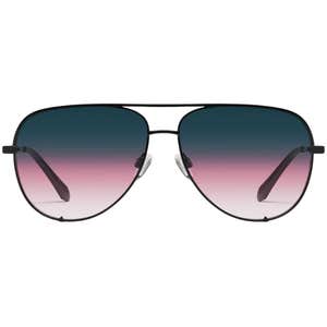 quay, Quay High Key Sunglasses in Black Frame / Teal Glow Lens