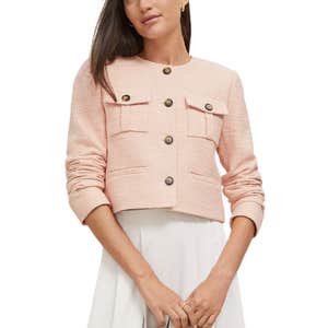 Ann Taylor Tweed Patch Pocket Cropped Jacket