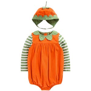 Boden Novelty Romper Play Set-Orange Pumpkin
