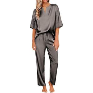amazon, Ekouaer Satin Short Sleeve Pajama Set