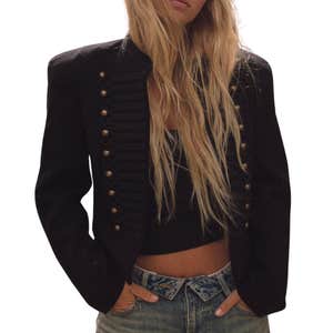 zara, Zara Fitted Blazer With Shoulder Pads