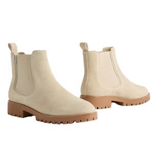 Quince; Italian Suede Lug Sole Chelsea Boot