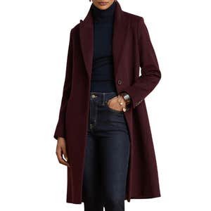 nordstrom, Lauren Ralph Lauren Single Breasted Wool Blend Coat