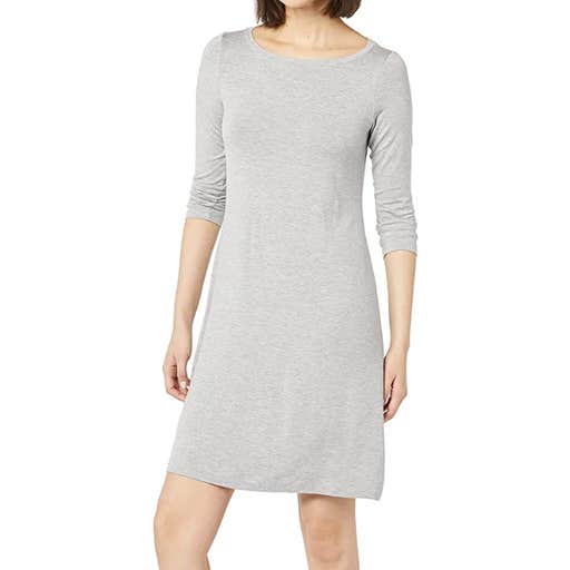 amazon, Daily Ritual Jersey 3/4-Sleeve Bateau Neck T-Shirt Dress