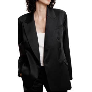Banana Republic Factory Satin Double-Breasted Blazer