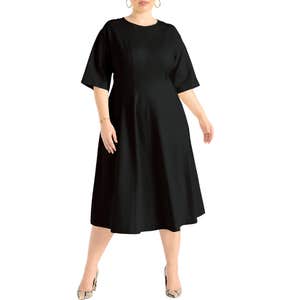 ELOQUII Seam Detail Ponte Work Dress