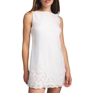 abercrombie & fitch, Abercrombie & Fitch 100% Linen Lace Cutwork Shift Mini Dress