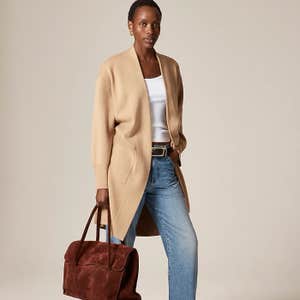 J.Crew Long sweater blazer with side slits