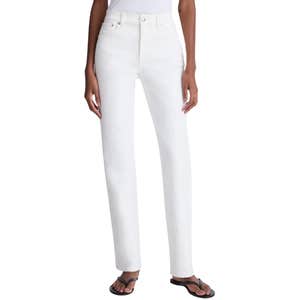 madewell, Madewell The Longline Straight Jean in Tile White + Comfort Stretch