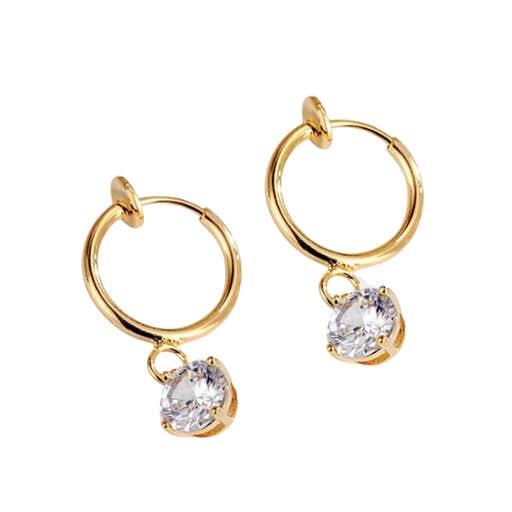 eara, Eara Dew Drop Clip-On Hoops Earrings