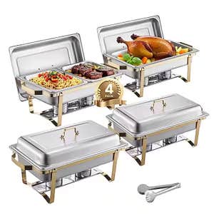 Chafing Dish Buffet Set, 8qt. 4 Pack, Gold