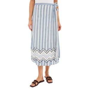 Tuckernuck Harbour Stripe Jacquard Maya Wrap Skirt