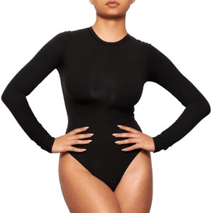 Skims Fits Everybody Long Sleeve Crew Neck Bodysuit