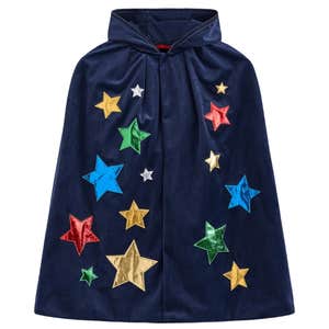 Boden Wizard Cape-Rainbow Metallic Stars