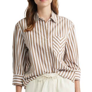 nordstrom, rag & bone Lucia Stripe Cotton Poplin Button-Up Shirt
