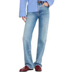 nordstrom, Good American Soft-Tech Good True High Waist Straight Leg Jeans