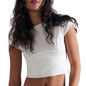 free people, We The Free Protagonist Cropped Cap Sleeve Tee