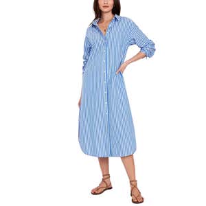 Striped Midi Shirt Dress