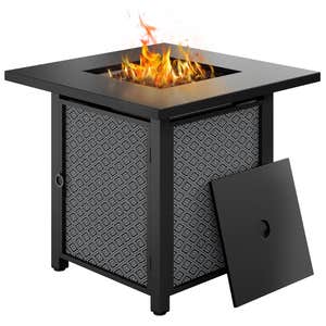 SUNLEI 28" Propane Fire Pit Table with Rain Cover