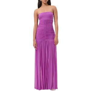 nordstrom, AFRM Denise Polka Dot Ruched Strapless Maxi Dress