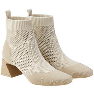 VIVAIA Square-Toe Perforated Heeled Boots (Melissa)