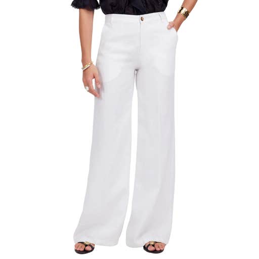 madewell, Madewell The Zoe Relaxed Wide Pant In 100% Linen