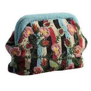 Anthropologie Beaded Wildflower Clutch