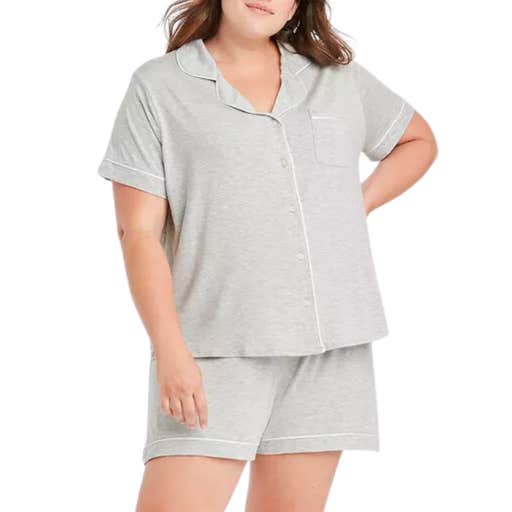 target, Stars Above Beautifully Soft Short Sleeve Notch Collar Top And Shorts Pajama Set