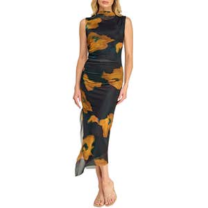 nordstrom, Socialite Floral Shirred Mesh Dress