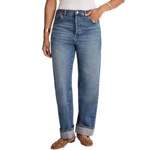 Madewell The Petite Curvy Pieced Barrel-Leg Jean